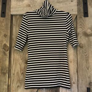 Black and white striped turtleneck
